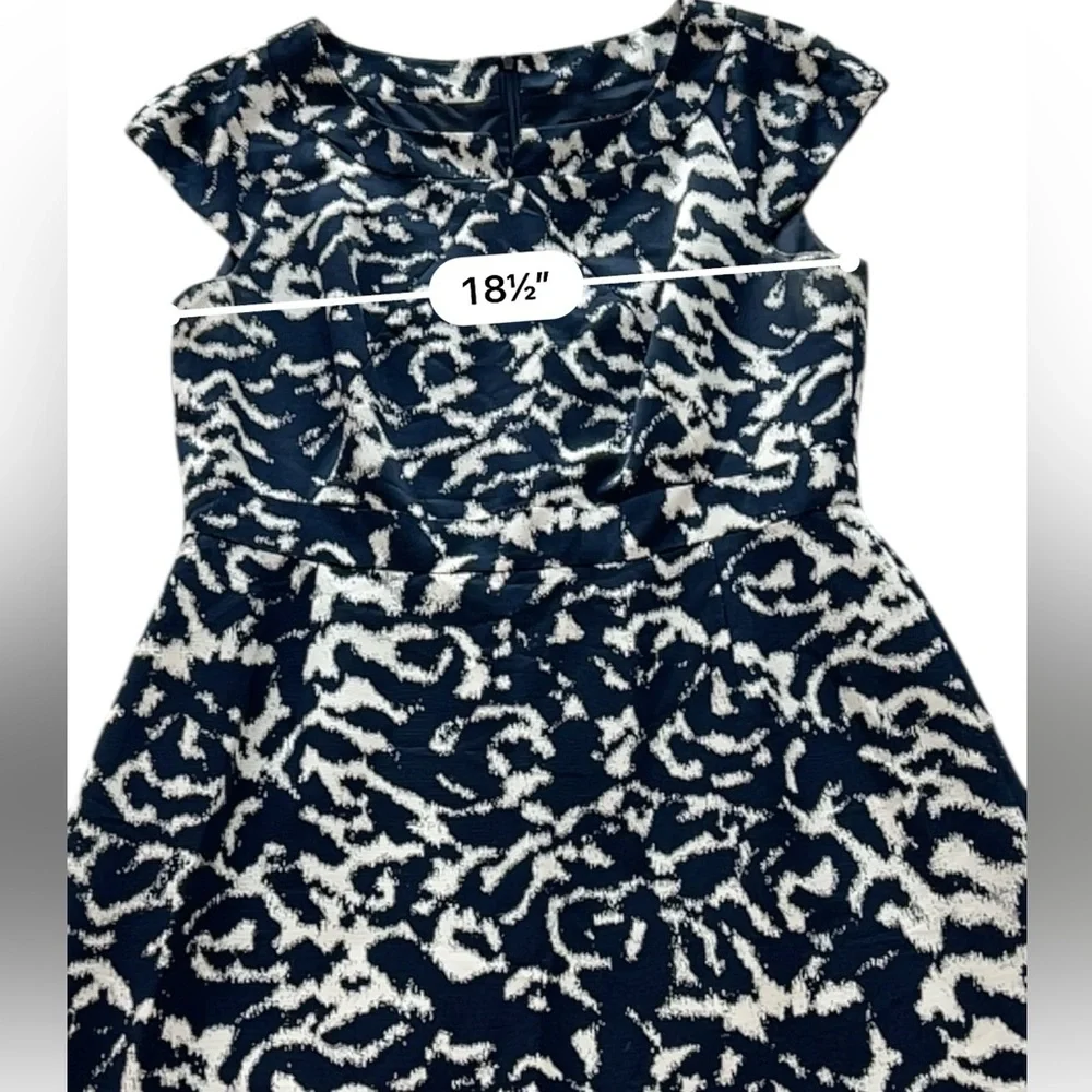 Alex Marie Fit and Flare Navy and White Print Dress Size‎ 14 - Picture 6 of 10